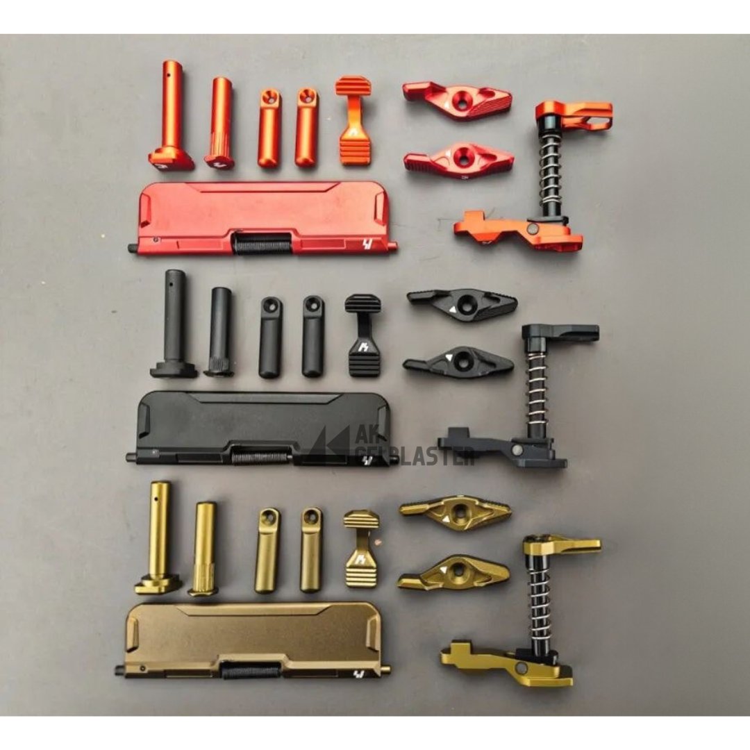 BAD556 nylon receiver with CNC SI parts Tan and Red for Gel Blaster - AKgelblaster