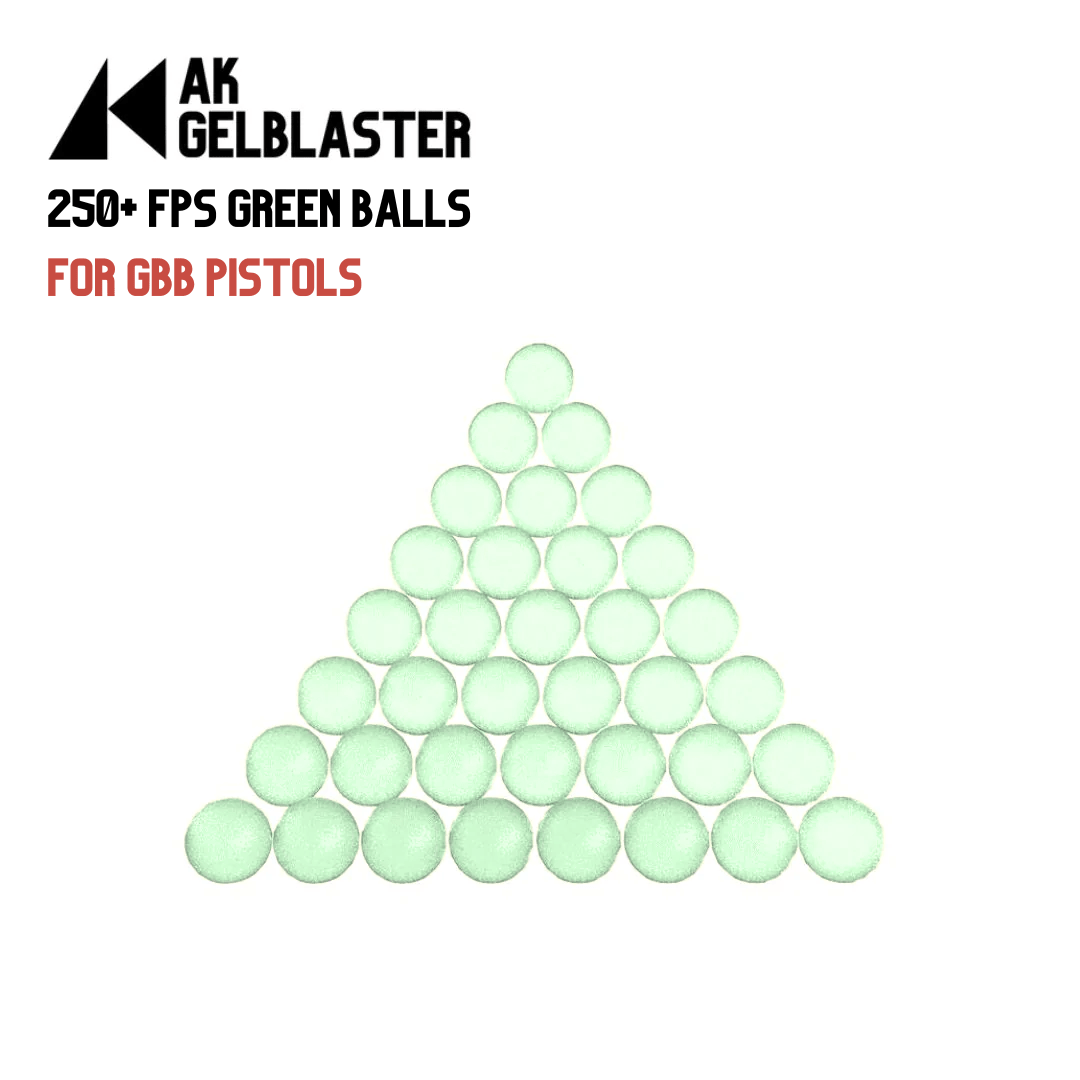 250+ FPS 7.0mm Ultra Hard GBB Green Gel Balls (5 bags) - AKgelblaster