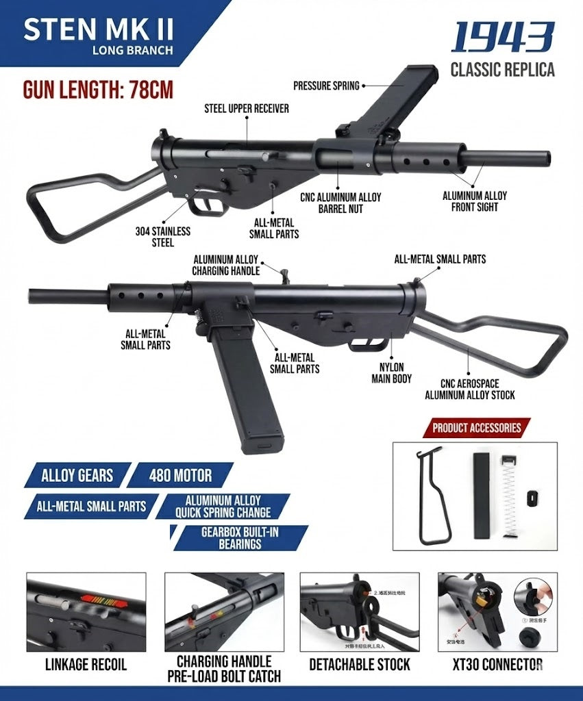 Yan Hu MK Sten Gel Blaster SMG