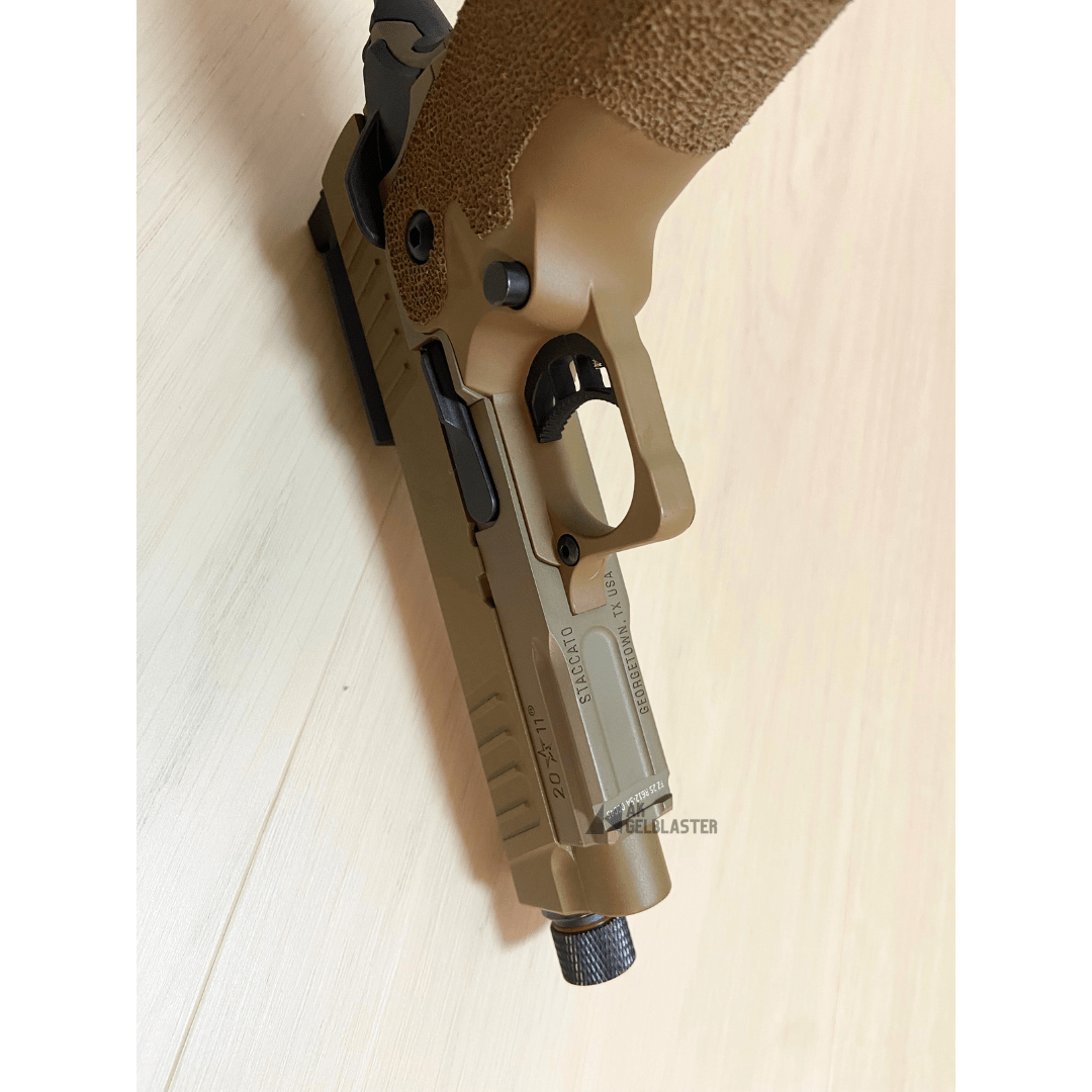 EMG Licensed Staccato C2 2011 GBB Pistol Gel Blaster in FDE - AKgelblaster