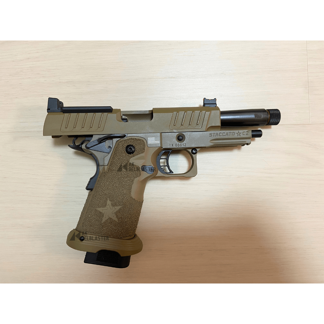 EMG Licensed Staccato C2 2011 GBB Pistol Gel Blaster in FDE - AKgelblaster