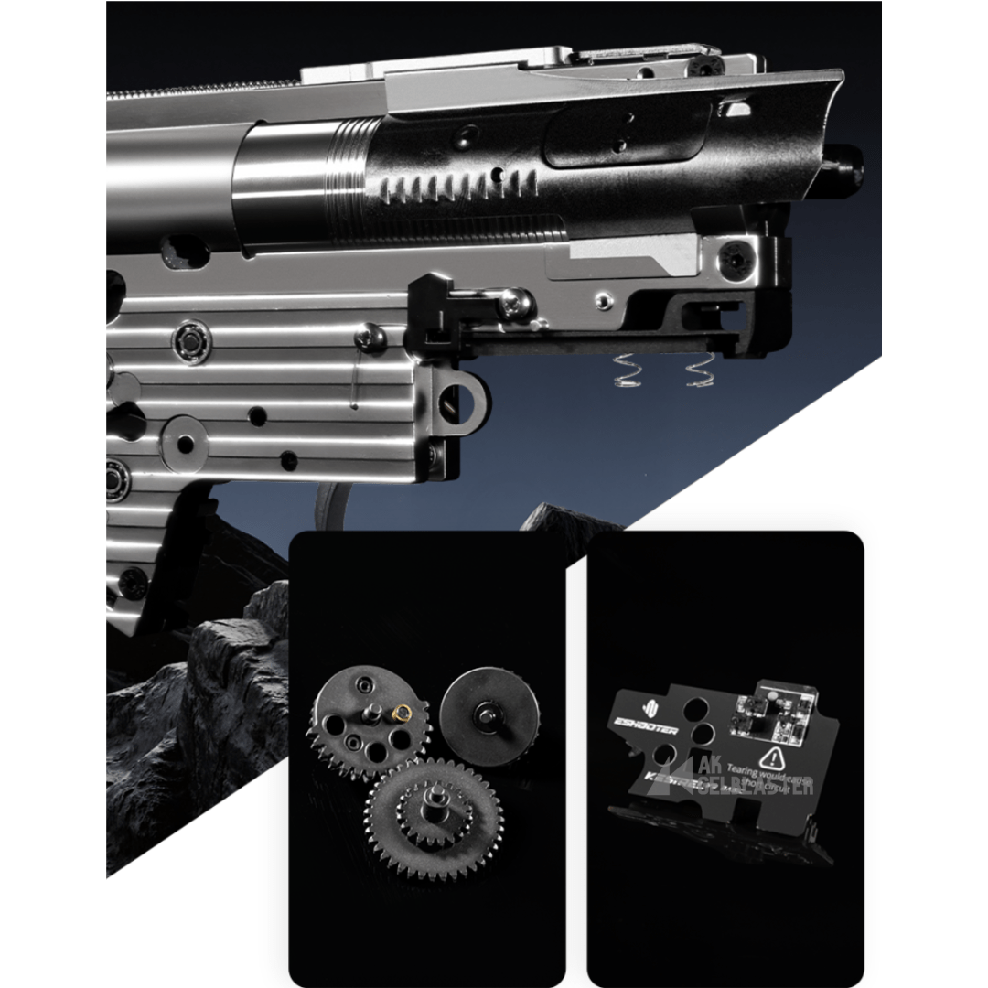 FIGHTING BRO FB5.0 Ternary Alloy v2 Split Tyle Gearbox – with SHS CNC Steel Gears and eShooter Mosfet (New in September 2025) - AKgelblaster