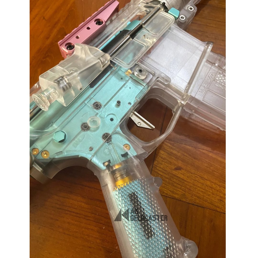 GT v4 Ultra light Clear M4 Gel Blaster CNC gearbox Installed - AKgelblaster