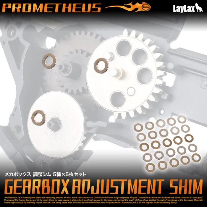 Laylax (Prometheus) Shim Set for Airsoft and Gel Blaster Gearboxes (5 sizes) - AKgelblaster