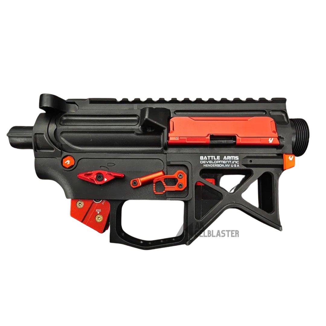 BAD556 nylon receiver with CNC SI parts Tan and Red for Gel Blaster - AKgelblaster